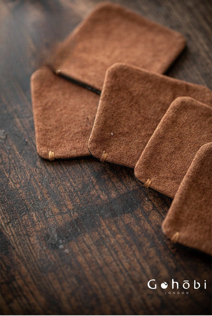 Gohobi Zen Style Tea Coaster – Hand-Sewn Tie-Dye Cloth Heat Insulation Cup Coaster