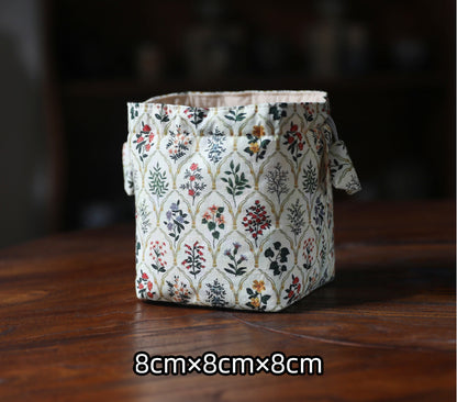 Gohobi Floral and Pot Pattern Teaware Storage Travel Bag