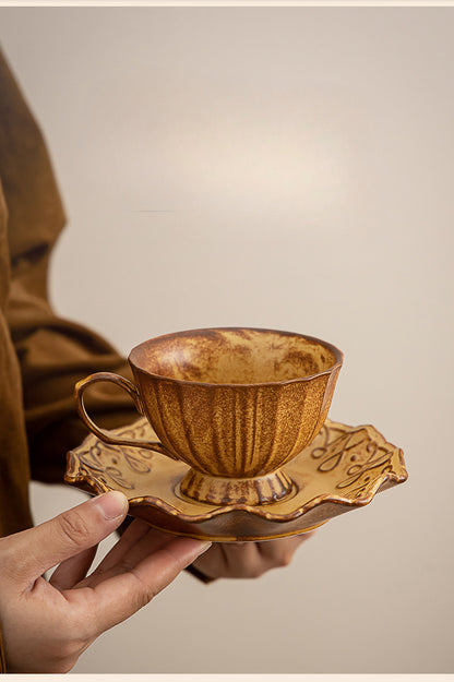 Gohobi Japanese Handmade Coffee Cup with Saucer 009