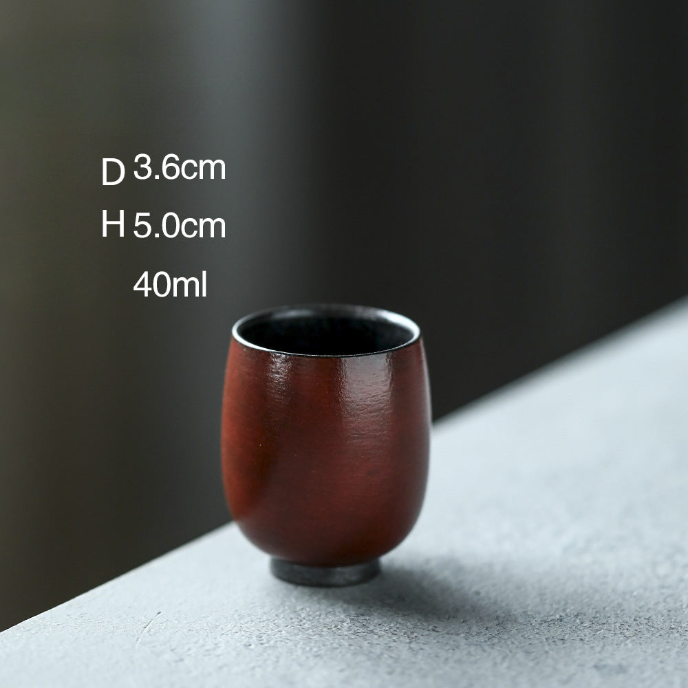 Gohobi Handmade Forbidden City Red Ceramic Tea Cup (Tall 40ml version)