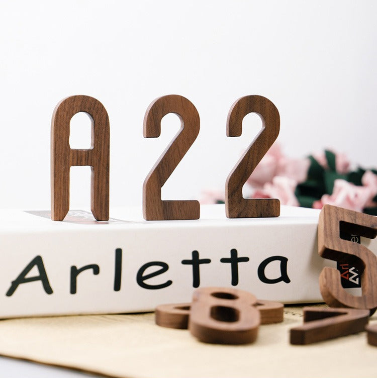 Gohobi Walnut Wood Number Wall Decor