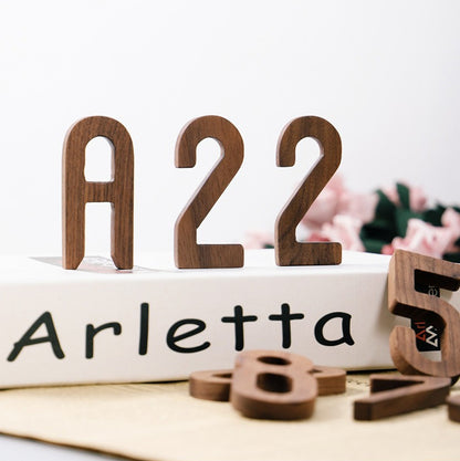 Gohobi Walnut Wood Number Wall Decor