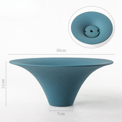 Gohobi Japanese Ikebana Ceramic Flower Bowl – Matte Zen Large Flower Arrangement Vase