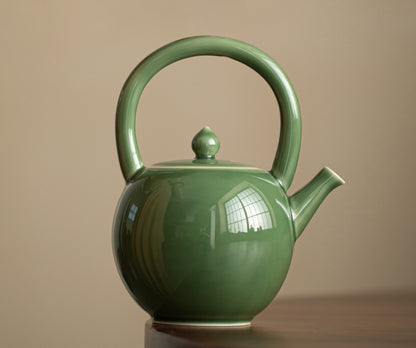 Gohobi Japanese Style Ice Grey and Green Teapot 004