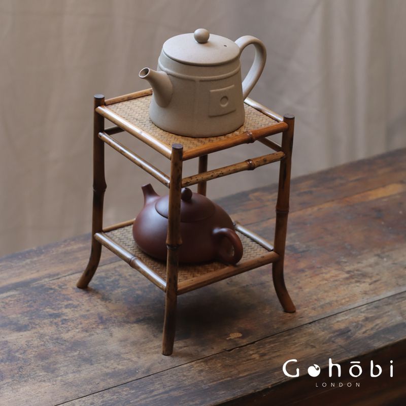 Gohobi Handmade Bamboo Display Table – Desktop Meilu Gushan Tea Stand & Mini Bonsai Platform