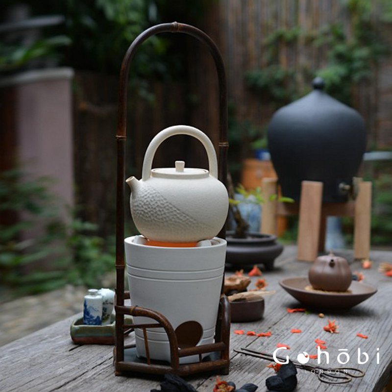 Gohobi Bamboo Lifting Beam Cooling Stove Rack – Kung Fu Tea Stove Stand for Tea Ceremony Accessories