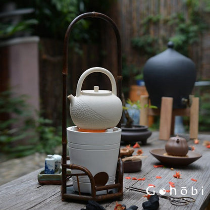 Gohobi Bamboo Lifting Beam Cooling Stove Rack – Kung Fu Tea Stove Stand for Tea Ceremony Accessories