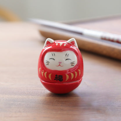 Gohobi Handmade Ceramic Lucky Cat Ornament Tumbler