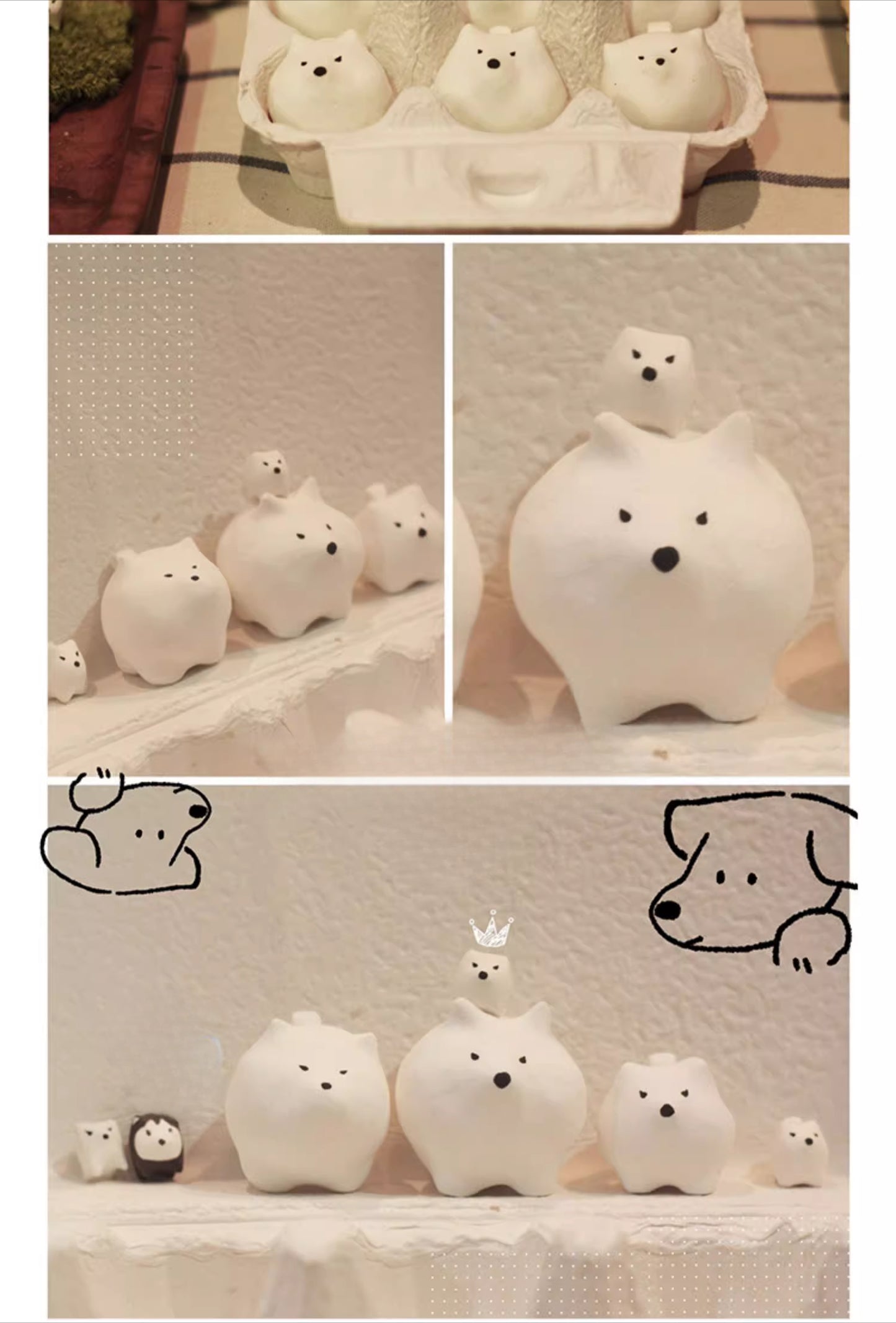 Gohobi x Little Diary Handmade Ceramic Samoyed Dog