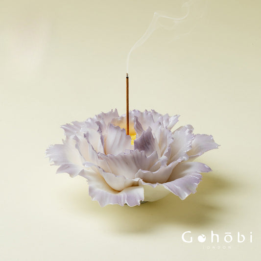 Gohobi Handmade Floral Incense Holder 007 - Purple Peony