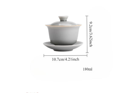 Gohobi Japanese-style Ice Ash Soot Glaze Sancai Gaiwan