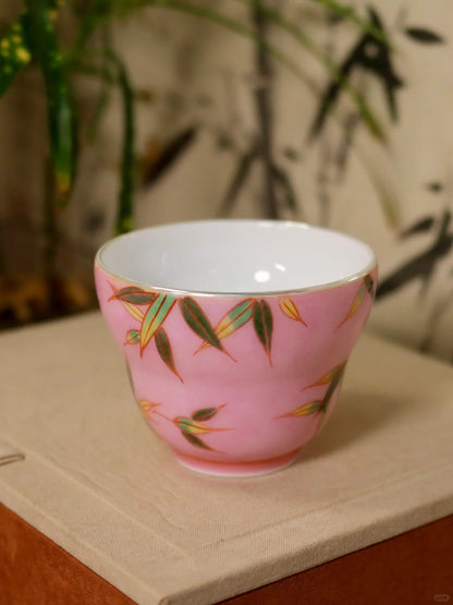 [清和堂 x Gohobi Gallery] Hand-painted Bamboo Leaf Pattern Tea Cup