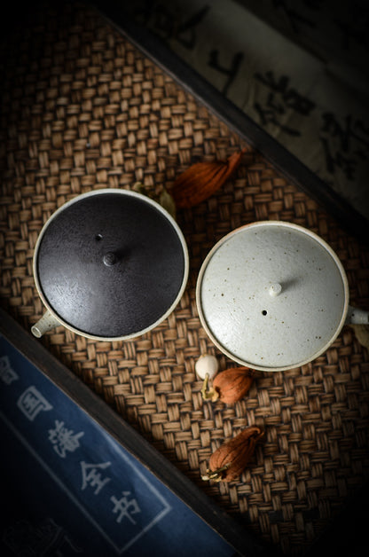 Gohobi Handmade Japanese Style Black and White Gaiwan