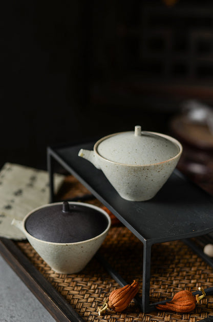 Gohobi Handmade Japanese Style Black and White Gaiwan