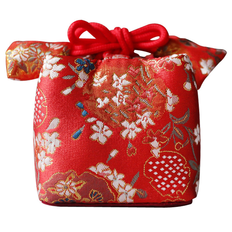 Gohobi Colourful Brocade Teaware Storage Travel Bag