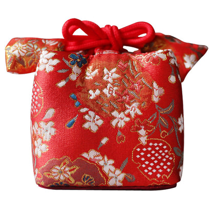 Gohobi Colourful Brocade Teaware Storage Travel Bag