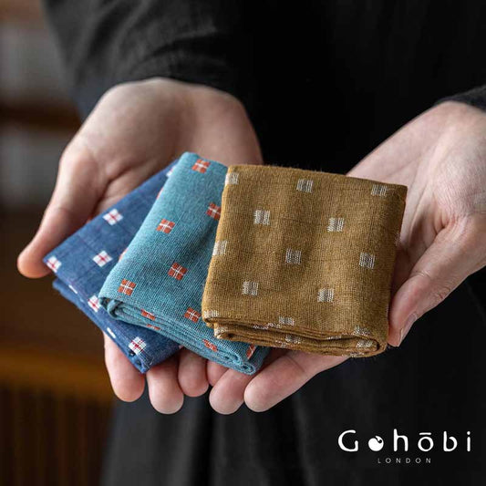 Gohobi Cotton Linen Tea Towel – Japanese Style Absorbent Tea Cloth for Tea Ceremony