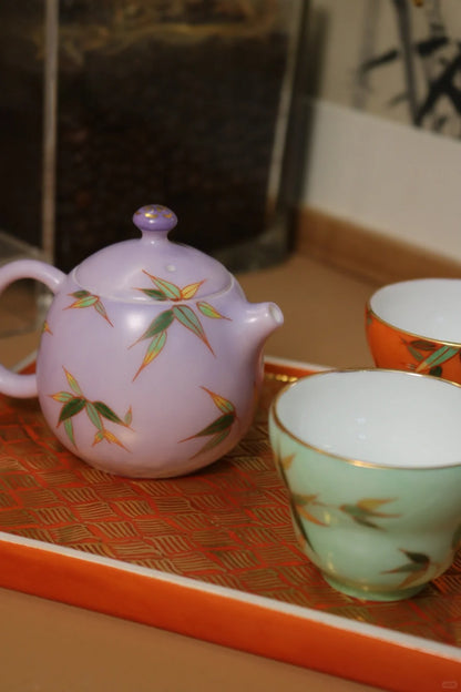 [清和堂 x Gohobi Gallery] Hand-painted Bamboo Leaf Pattern Tea Cup