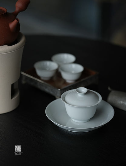 [賦山敘 x Gohobi] Gohobi Ceramic Jade White Teapot Plate