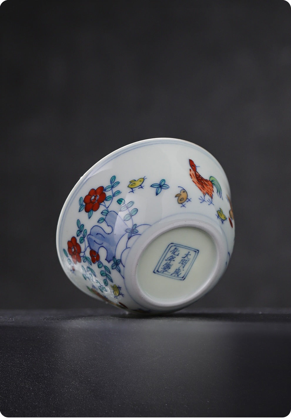 [Gohobi Gallery] Jingdezhen official ceramic hand-painted Chicken Gaiwan and Cup Set