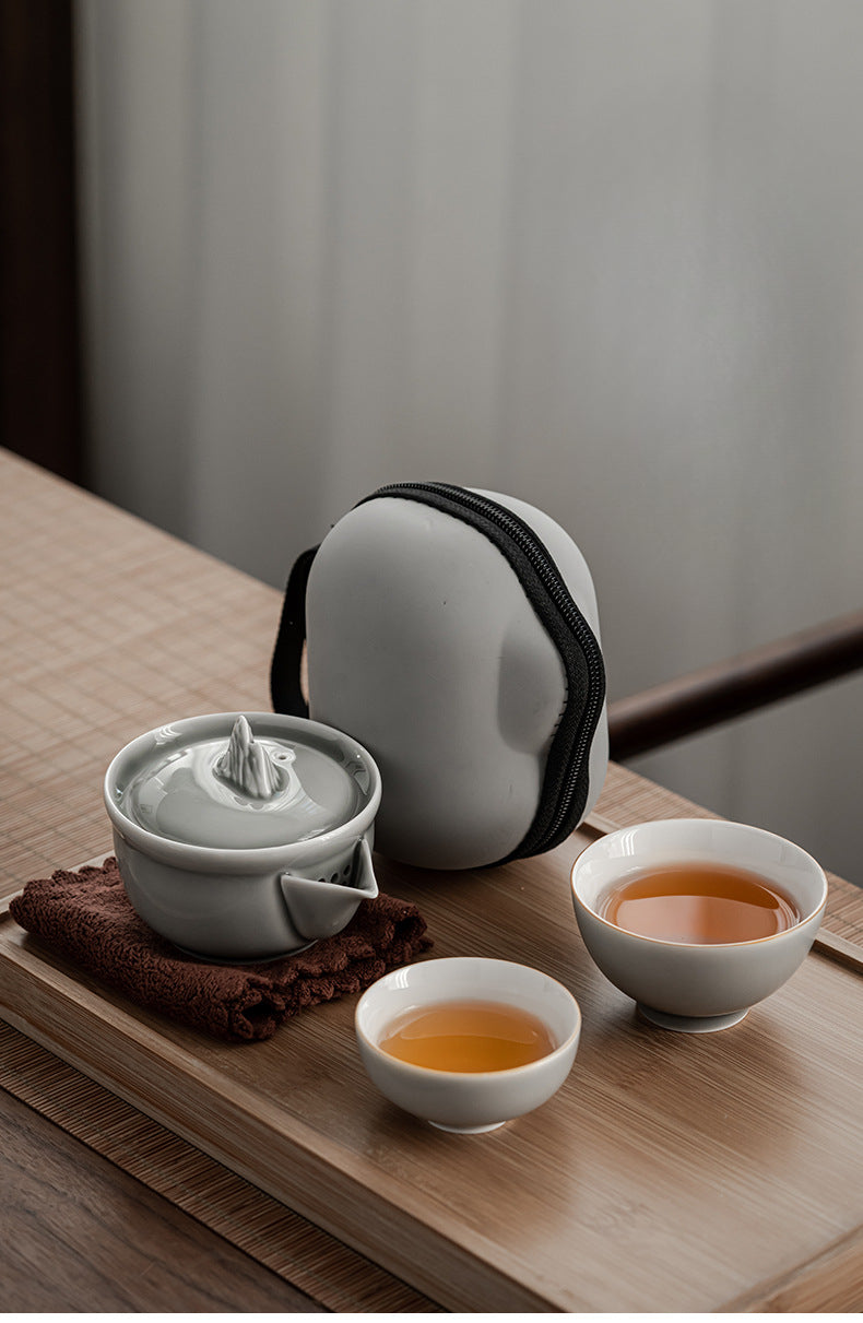 Gohobi Japanese Style Ice Grey Gaiwan Tea Set 004
