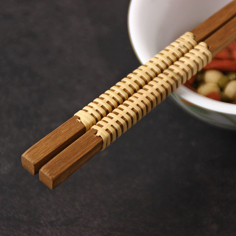 Gohobi Japanese Eco-friendly Solid Bamboo Chopsticks (Square headed)