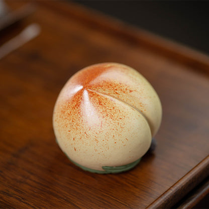 Gohobi Handmade Ceramic YiXing Clay Large Peach Ornament Tea pet