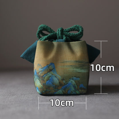 Gohobi Birds Mountains Rivers Teaware Storage Travel Bag