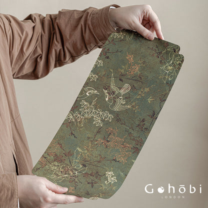 Gohobi Xiangyun Silk Tea Table Runner – Double-Sided Tea Mat Dry Brew Cloth