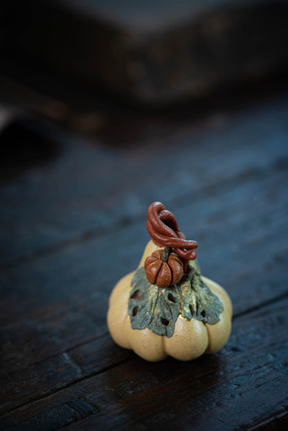 Gohobi Handmade Ceramic YiXing Clay Colourful Pumpkin Ornament Tea pet