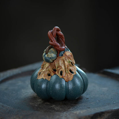 Gohobi Handmade Ceramic YiXing Clay Colourful Pumpkin Ornament Tea pet