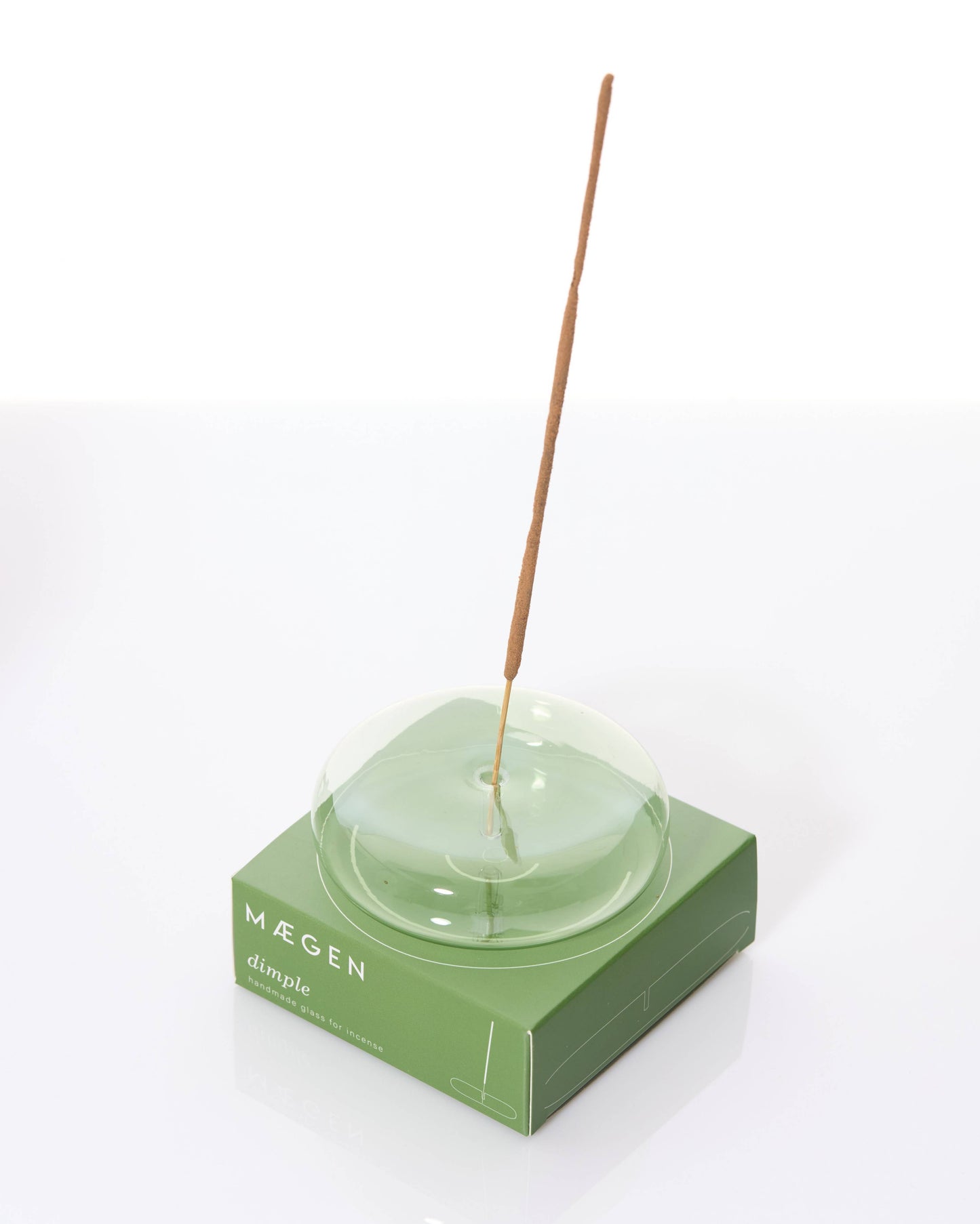 Gohobi x MÆGEN Dimple - Hand Blown Glass Incense Holder Green