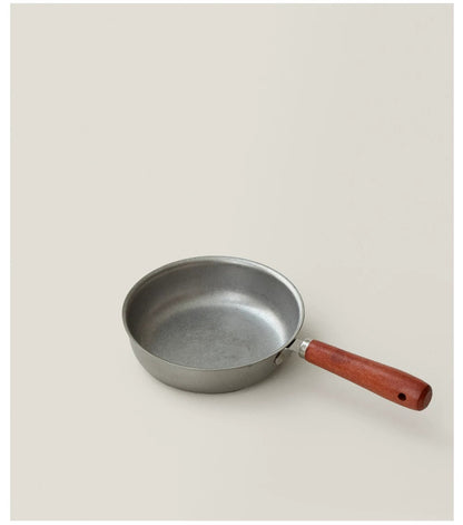 Gohobi Retro Stainless Steel Mini Frying Pan with Wooden Handle