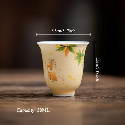 Gohobi Hand-Painted Osmanthus Ceramic Tea Cup