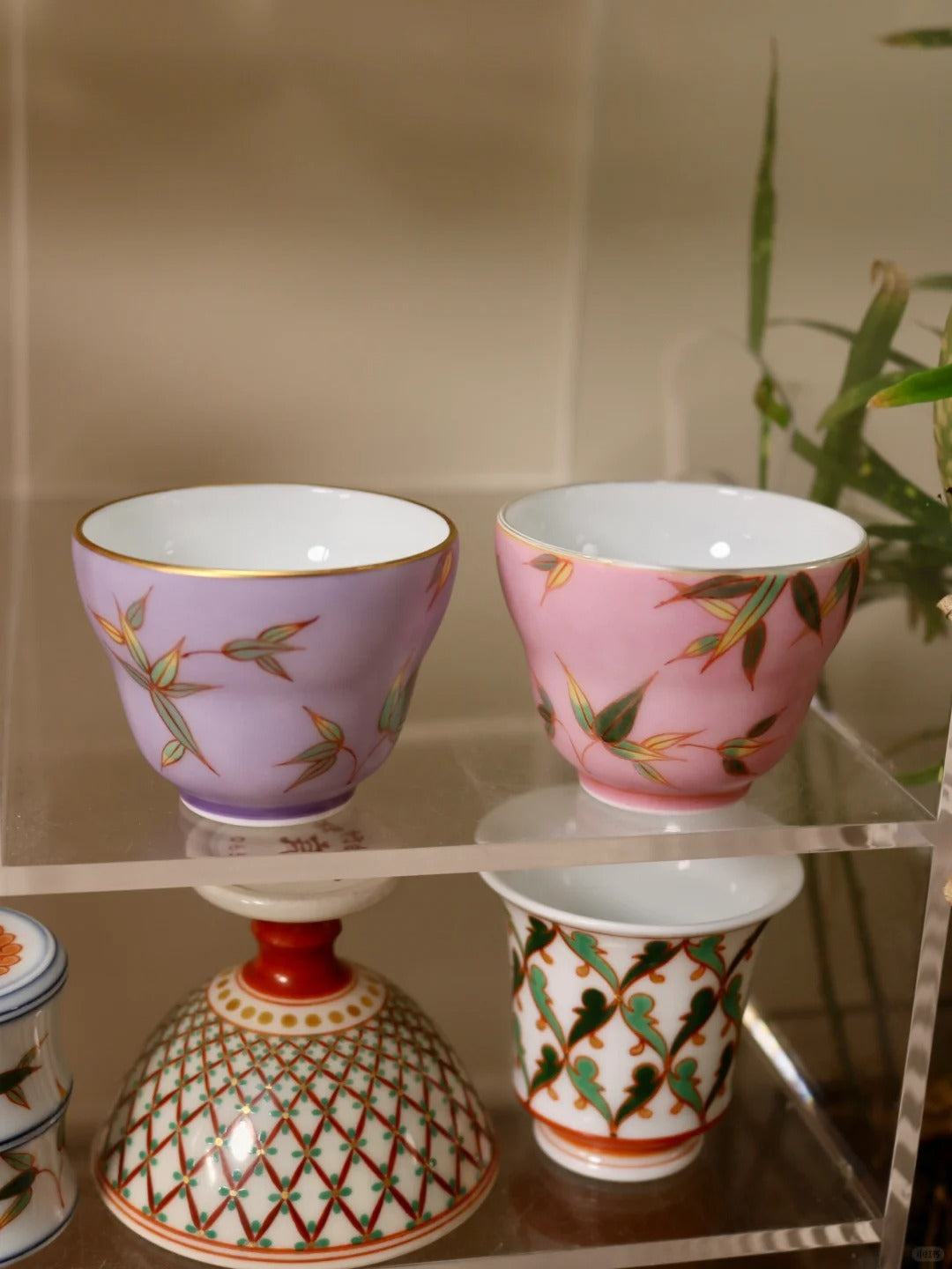 [清和堂 x Gohobi Gallery] Hand-painted Bamboo Leaf Pattern Tea Cup