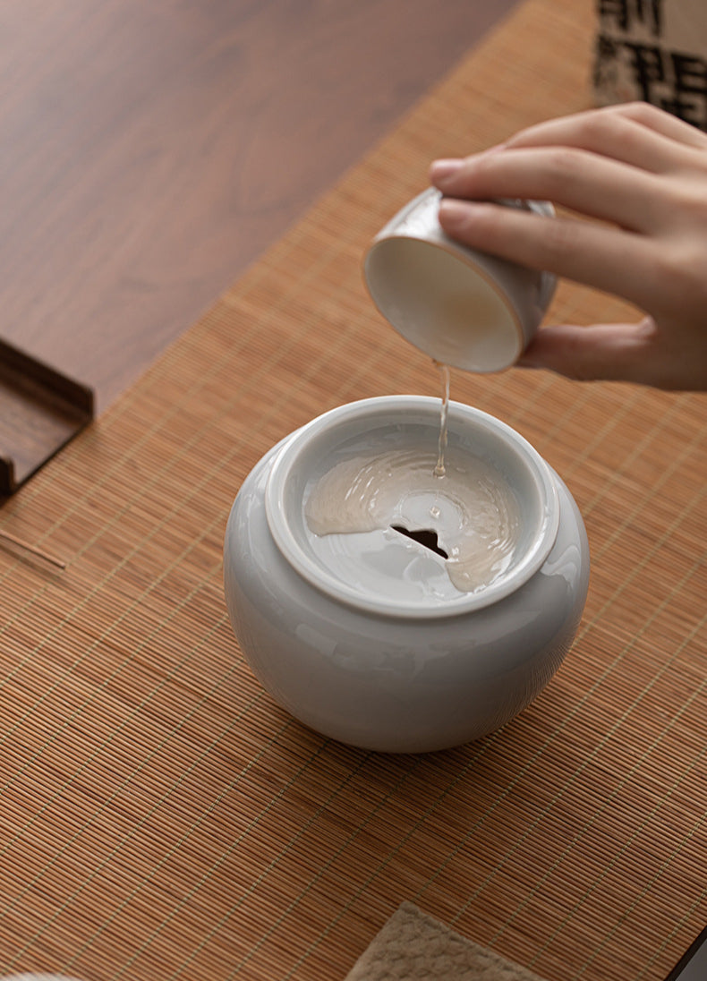 Cendres glacées Yuanshan Jianshui ménage tasse moyenne et petite tasse à thé lavage céramique réservoir de résidus de thé réservoir d'eau simple accessoires de service à thé de kung fu