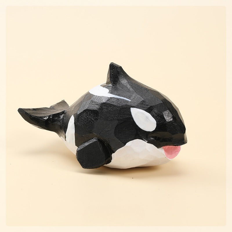 Gohobi Handcrafted Wooden Orca Ornament