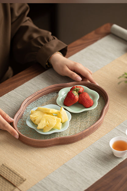 Gohobi Traditional Japanese Glazed Fruit Nuts Small Plate - Cloud 007