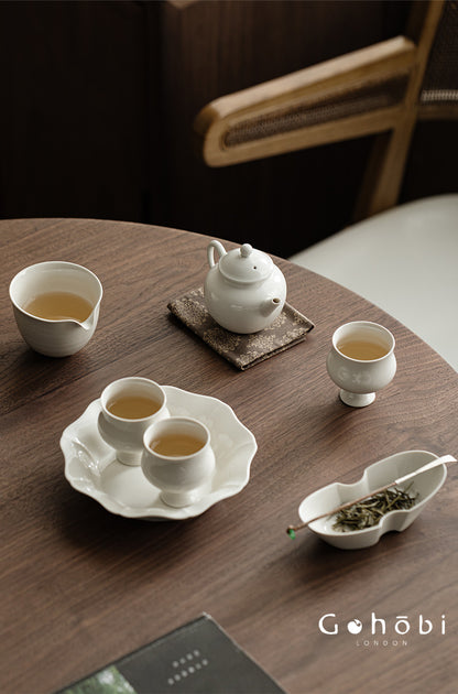 Gohobi Wood Ash Glaze Ceramic Teapot – Handmade Vessel Shape Gongfu Tea Pot with Ball Filter