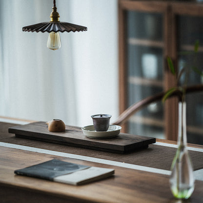 Plateau de service en bois de santal noir de style japonais Gohobi Wabi-Sabi 011