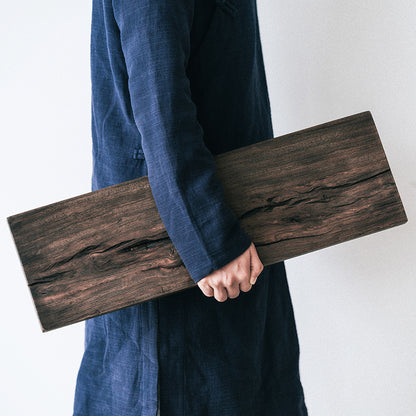Plateau de service en bois de santal noir de style japonais Gohobi Wabi-Sabi 011