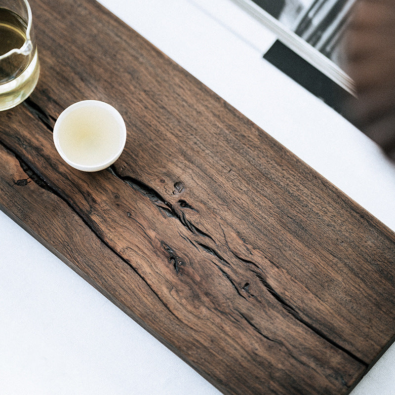 Plateau de service en bois de santal noir de style japonais Gohobi Wabi-Sabi 011