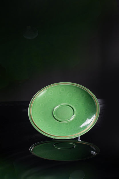 [清本源 x Gohobi Gallery] Inner-Molded Fish, Algae, and Lotus Seed · Green Glaze Lidded ContaineR