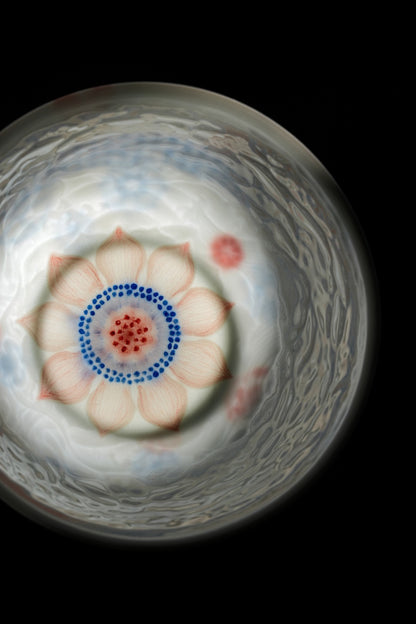 [清本源 x Gohobi Gallery] Thin-Body Inner-Imprinted Makara Dragon Fish Cup with Micro-Calligraphy Heart Sutra – “Full of Joy” Inscription (120ml)