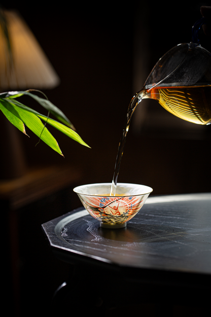 [清本源 x Gohobi Gallery] Thin-Body Douli Cup with Inner-Impressed Rubbing Print and Kintsugi Detailing – “Birth of the Monkey King” Design (100ml)