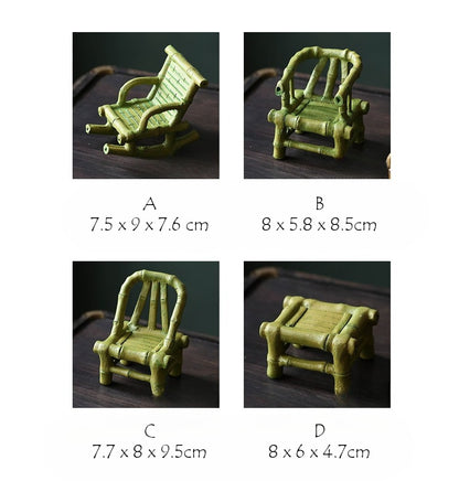 Gohobi Yixing Purple Clay Bamboo Rocking Chair Tea Pet – Handmade Tea Table Ornament