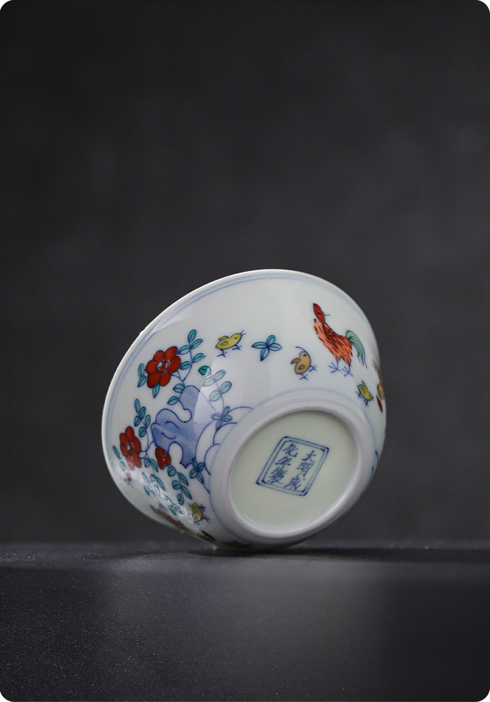 [Gohobi Gallery] Jingdezhen official ceramic hand-painted Chicken Gaiwan and Cup Set