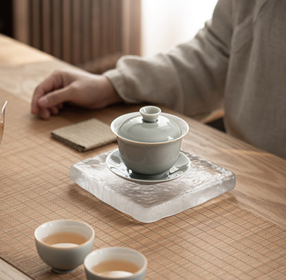 Gohobi Japanese-style Ice Ash Soot Glaze Sancai Gaiwan