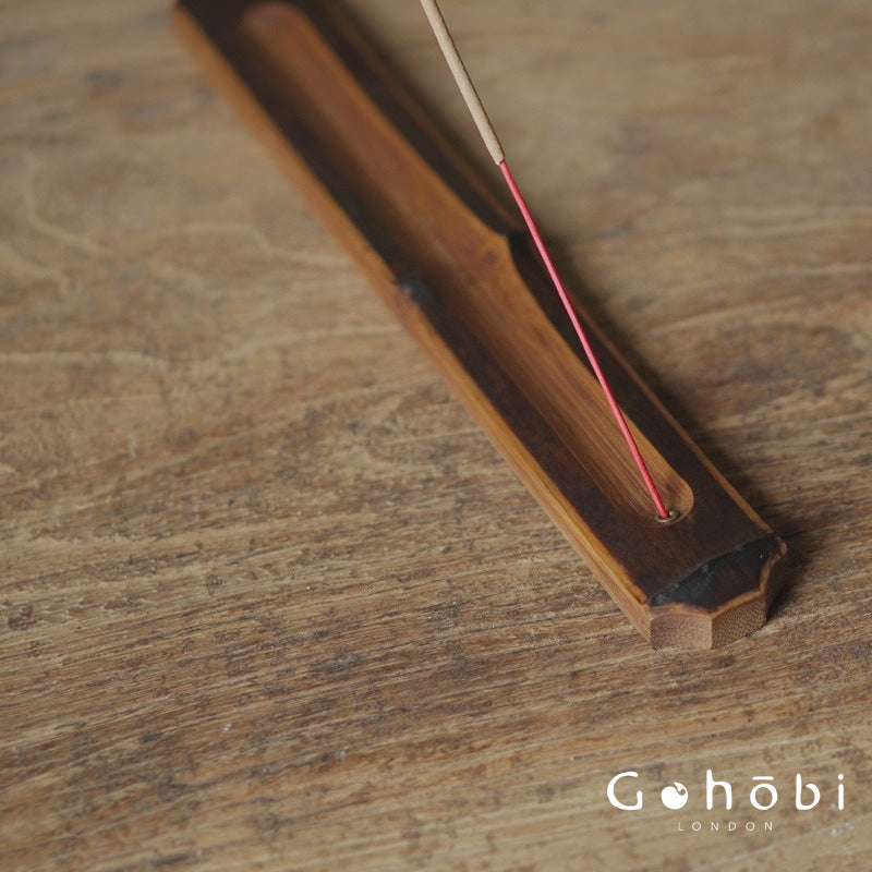 Gohobi Original Bamboo Incense Holder – Portable Bamboo Incense Burner with Ash Catcher Board