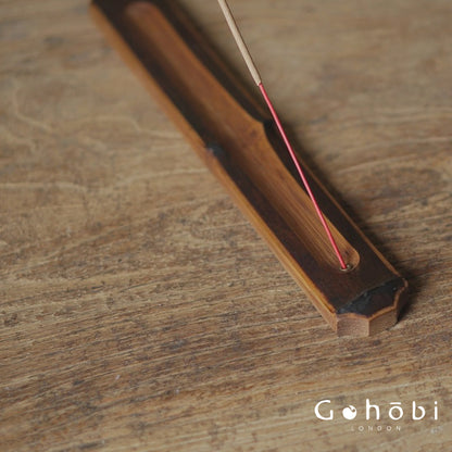 Gohobi Original Bamboo Incense Holder – Portable Bamboo Incense Burner with Ash Catcher Board